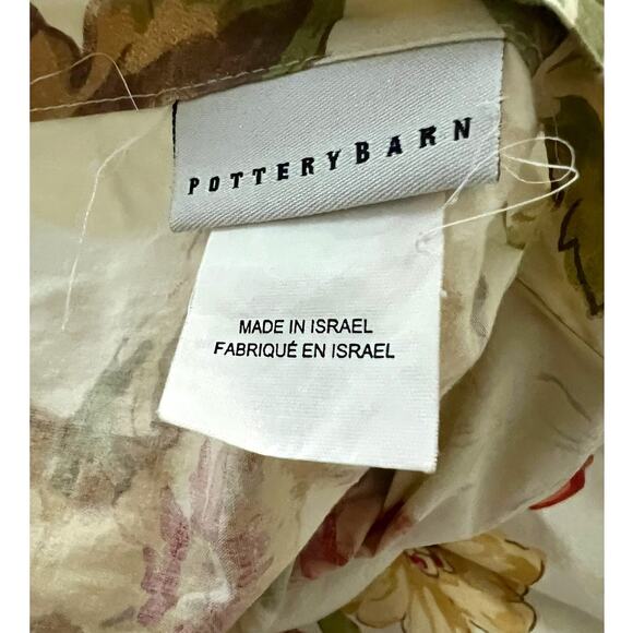 Pottery Barn QUEEN Katherine Peony Floral Duvet Cover Neutral & 2  Shams Rare - Picture 5 of 6